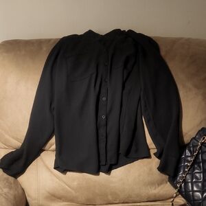 Elegant Black Button-Up Blouse